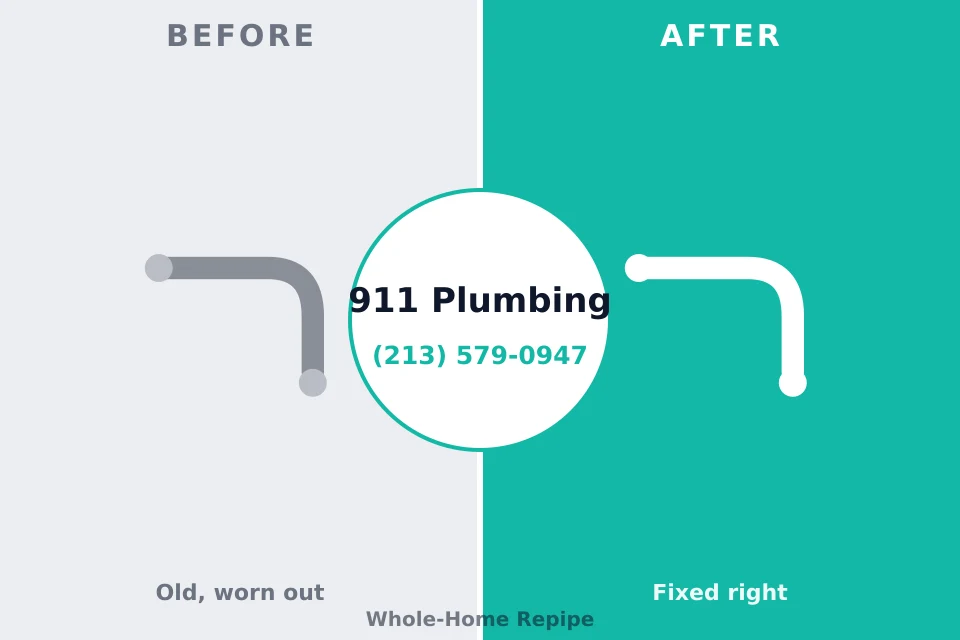 Before and after: plumbing repair Silver Springs Shores East, FL